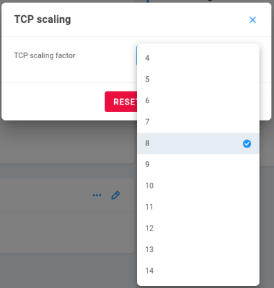 TCP scaling options