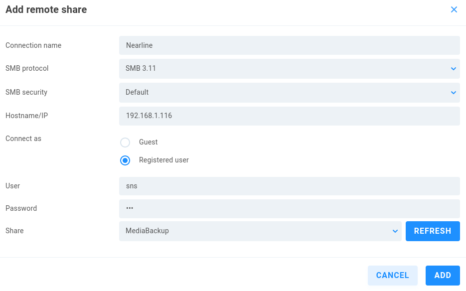 add remote share