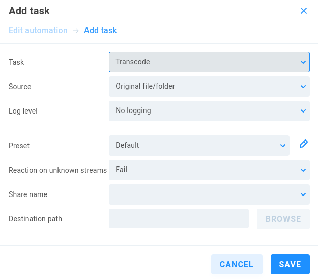 automation transcode