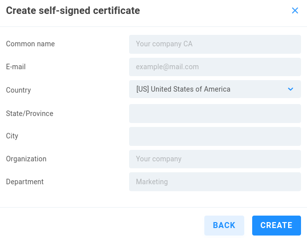create self-signed certificate