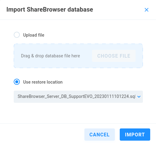 database import selection