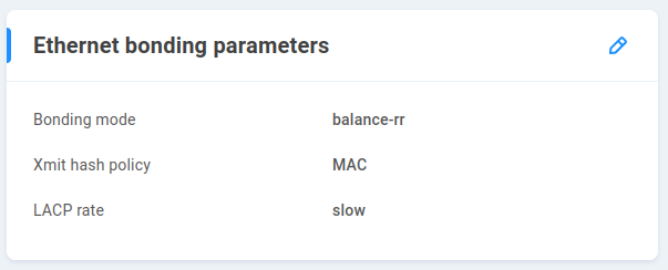 Ethernet bonding parameters