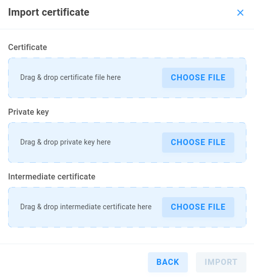 import existing certificate
