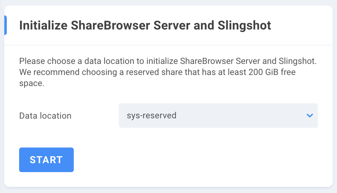 initialize ShareBrowser Server and Slingshot