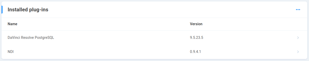 installed plugins