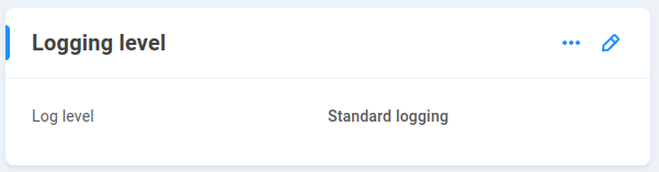 logging level