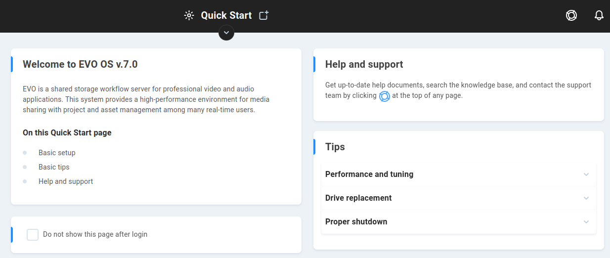 Quick Start page