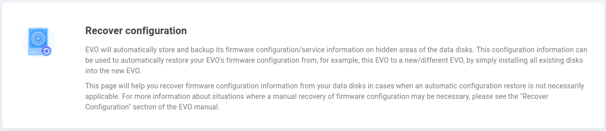 recover configuration