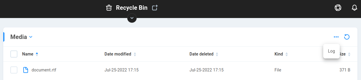 recycle bin log