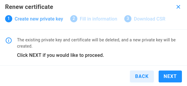renew certificate