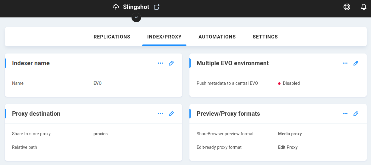 Slingshot index/proxy