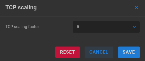 TCP scaling options