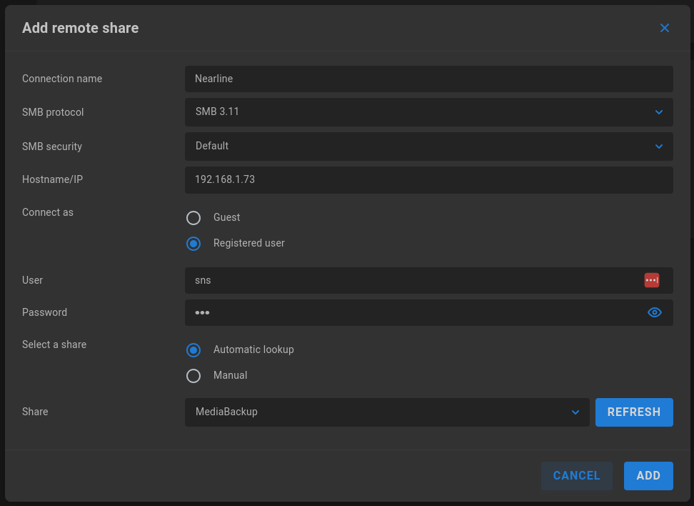 add remote share
