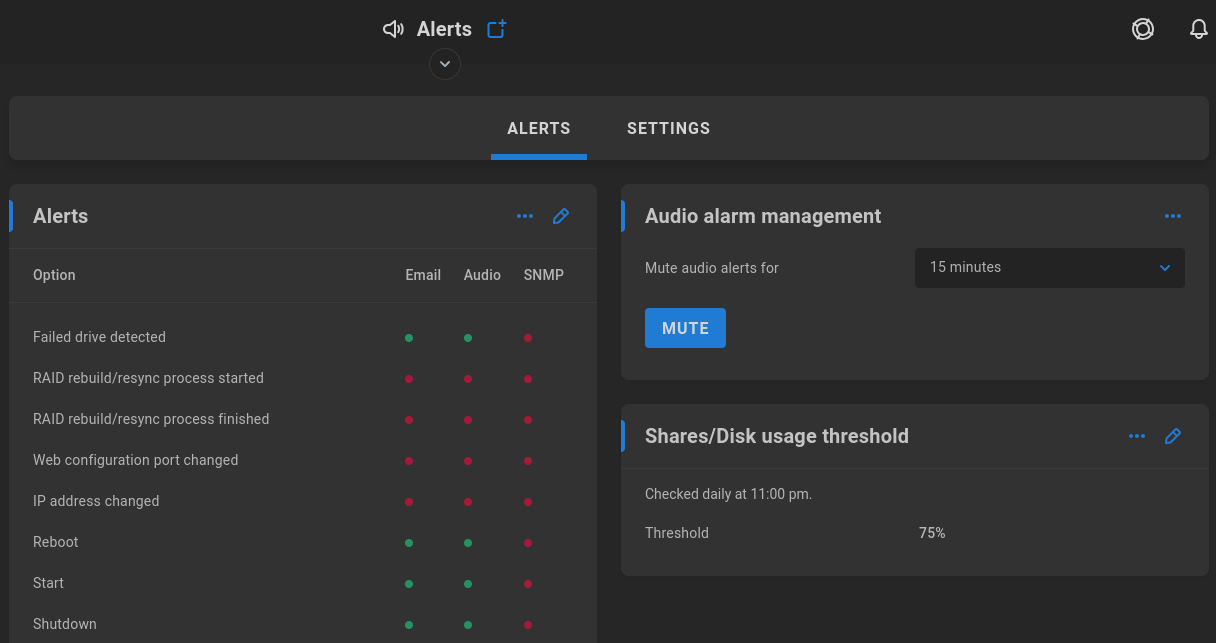 alerts page
