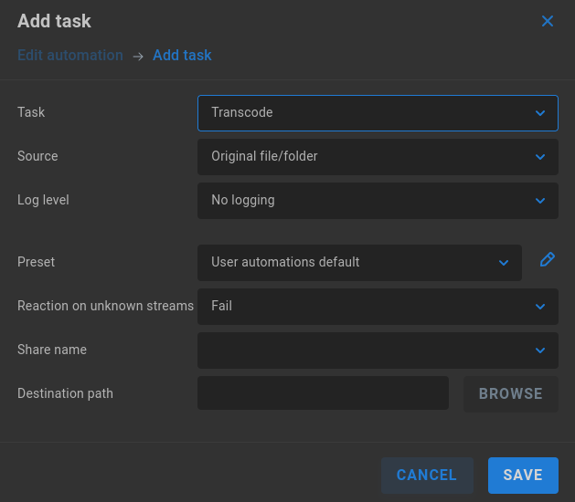 automation transcode