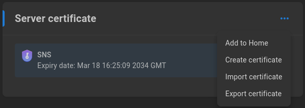 certificate options