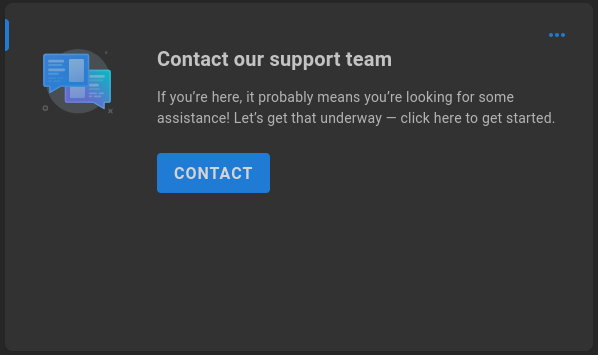 contact support