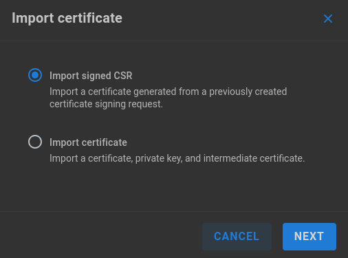 import certificate