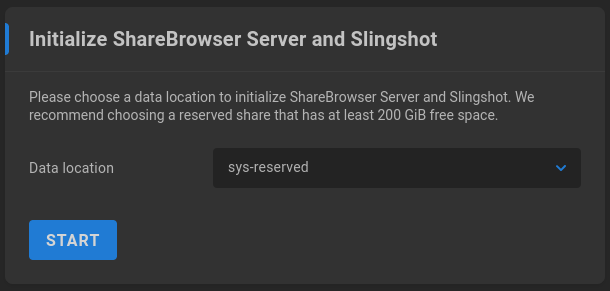 initialize ShareBrowser Server and Slingshot