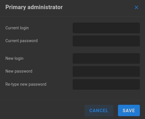 primary administrator edit