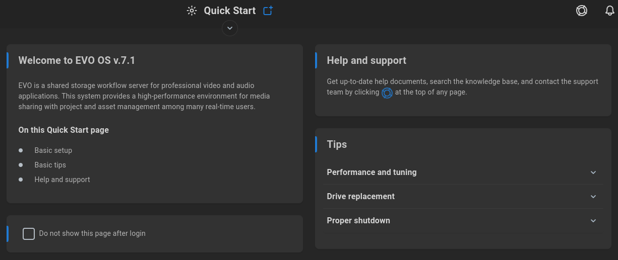 Quick Start page