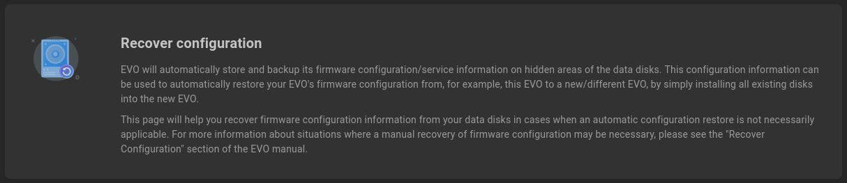 recover configuration