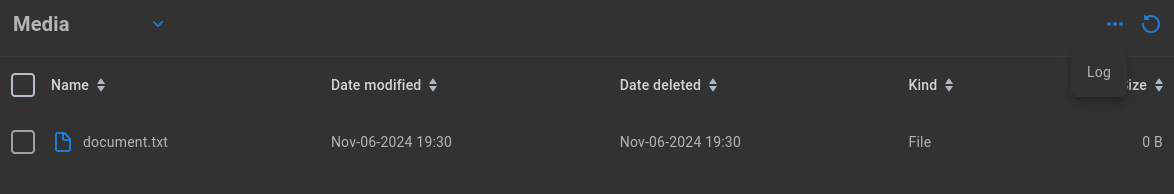 recycle bin log