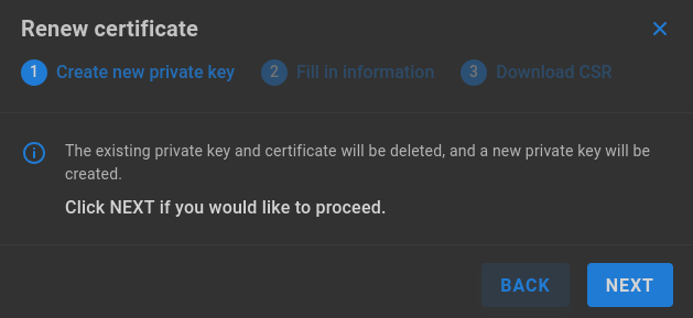 renew certificate