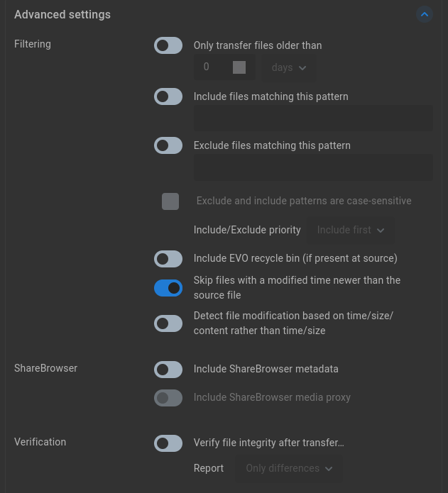 Slingshot advanced settings 1