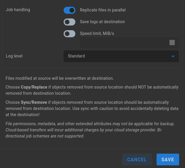 Slingshot advanced settings 2