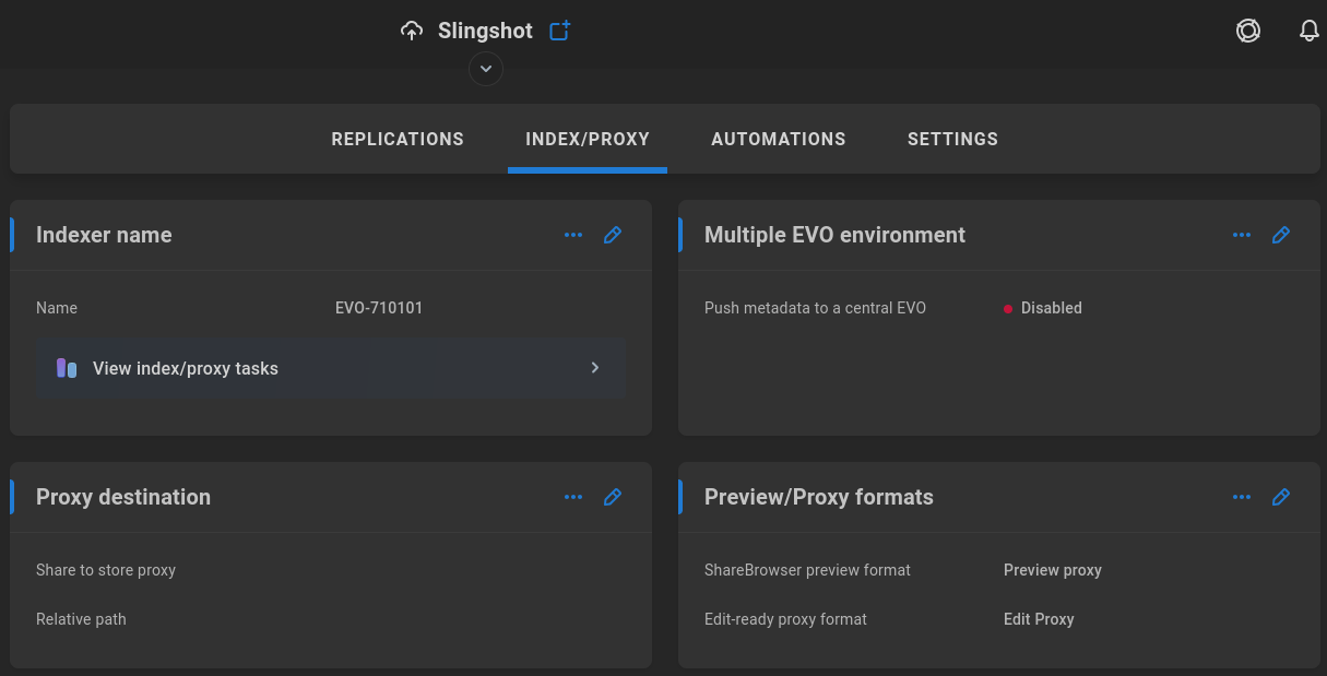 Slingshot index/proxy