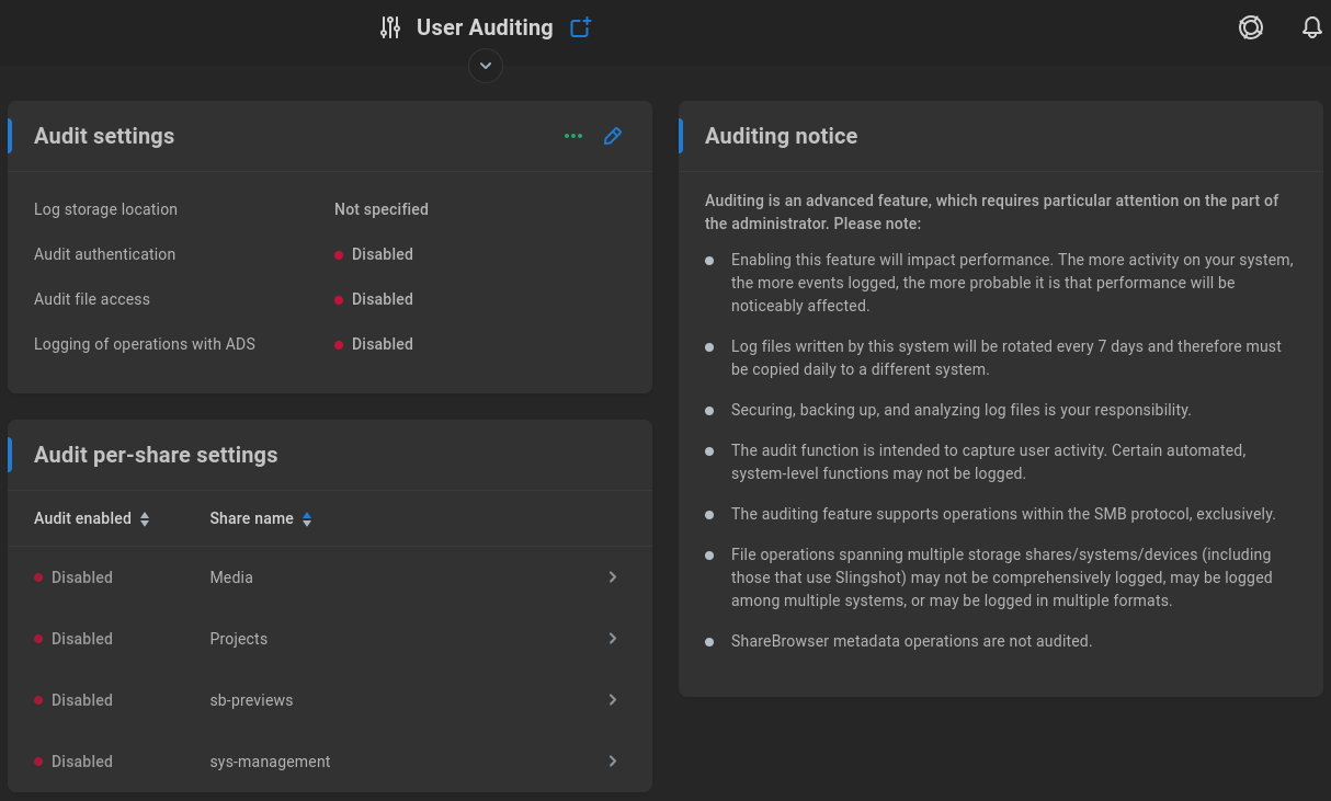 user auditing