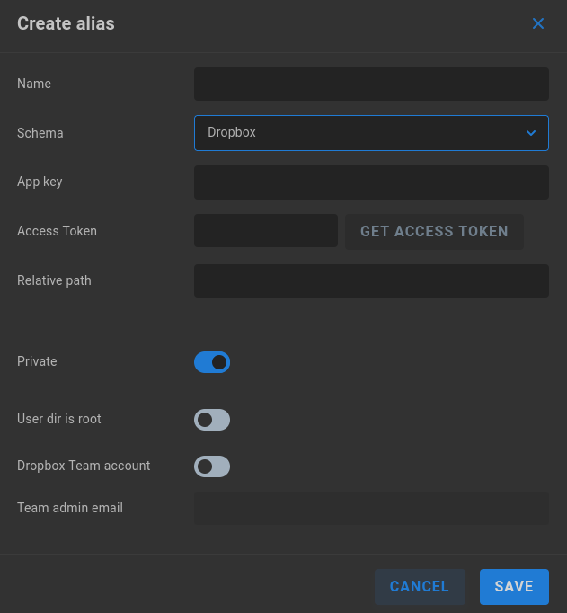 Dropbox alias