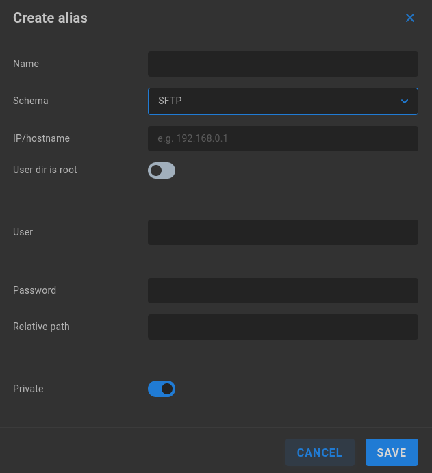 SFTP alias