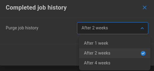 configure retention for completed jobs