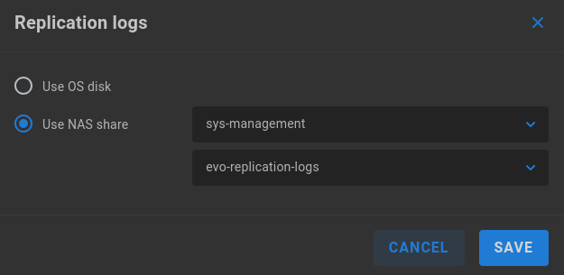 configure replication logs