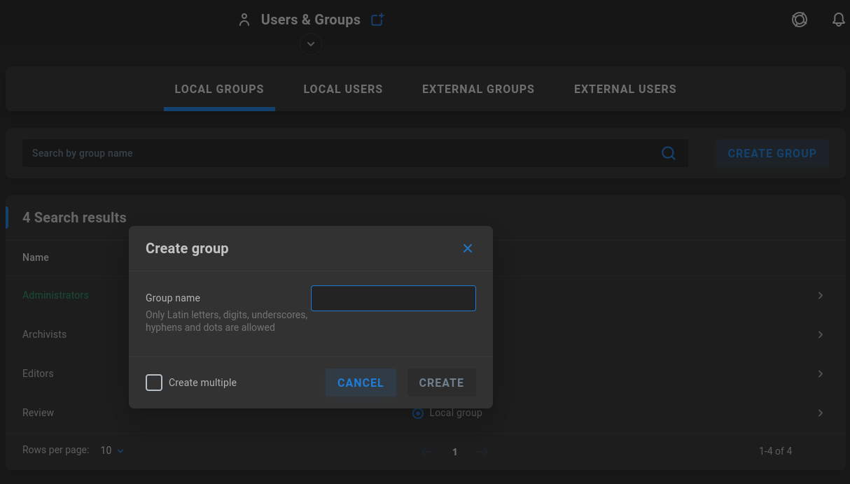 create group