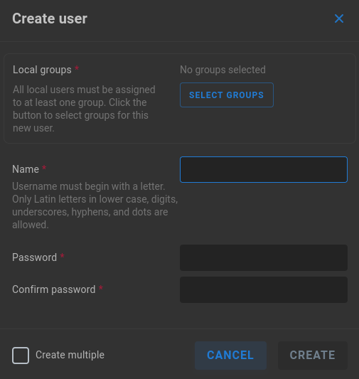 create user