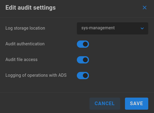edit audit settings