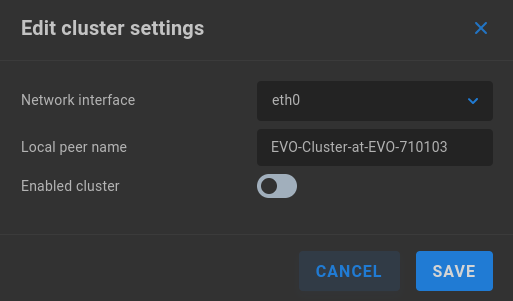 edit cluster settings