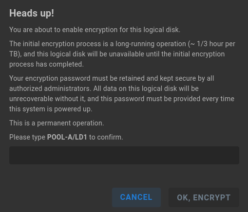 encryption warning