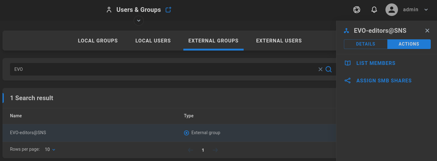 external group options