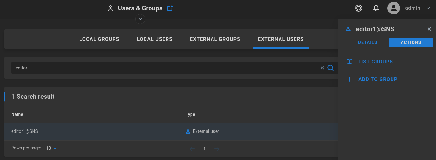 external user options