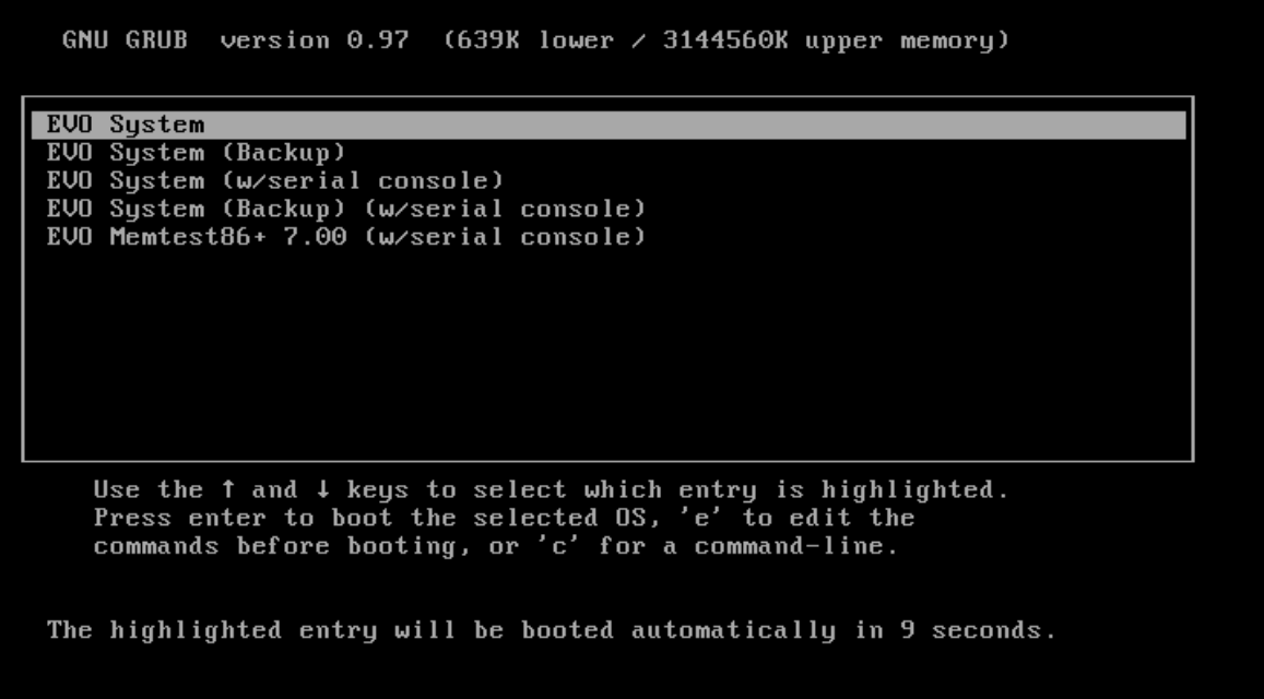grub menu