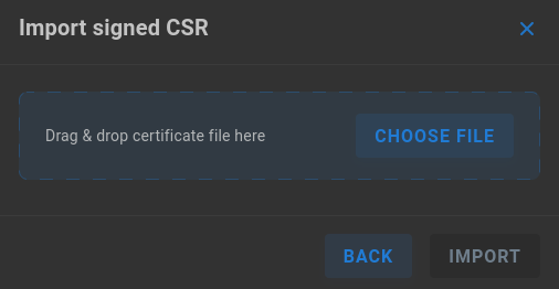 import signed certificate