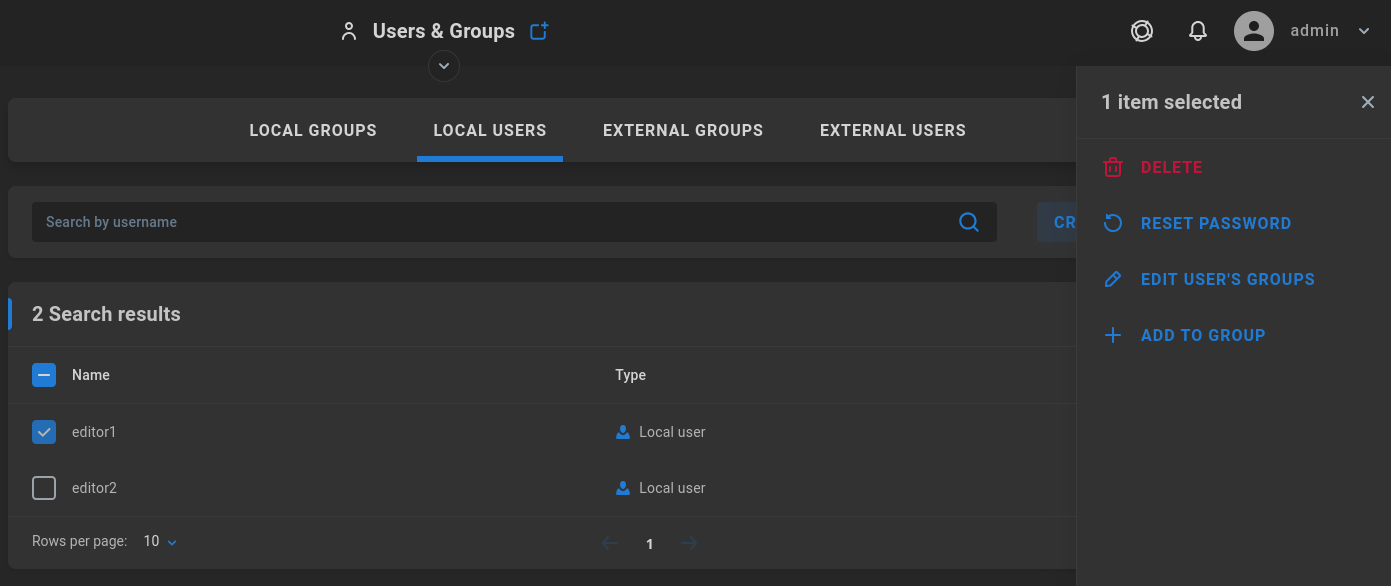 local user options