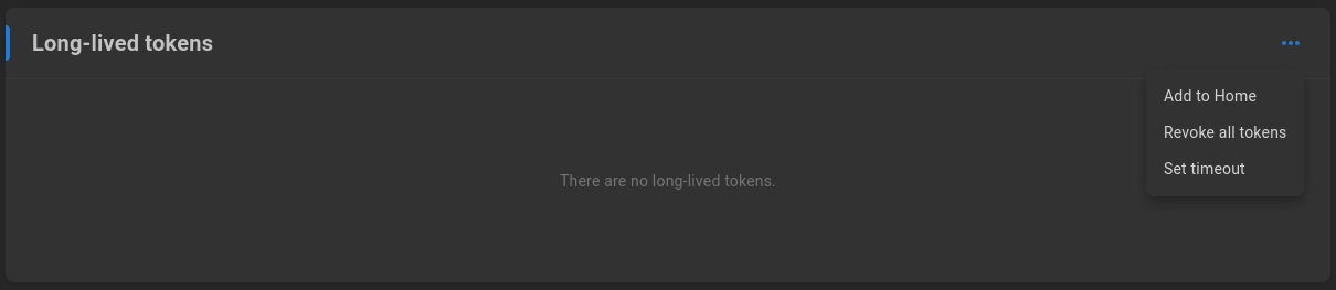 Long-lived token options