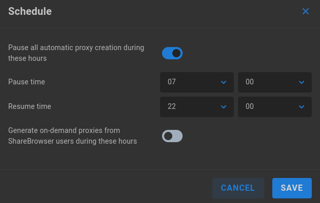 pause schedule