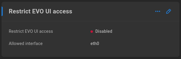 Restrict EVO UI access