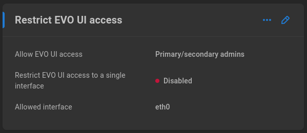 Restrict EVO UI access